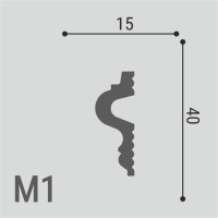 Де-Багет Молдинг XPS полимер М1 (40х15х2000мм) (45). Дюрополимер / композит