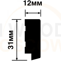 Хайвуд Молдинг LF124B цвет BR395K с черной полосой (31х12х2700мм) (64). Дюрополимер / композит