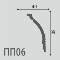 Де-Багет Карниз XPS полимер ПП06 (80х40х2000мм) (26). Дюрополимер / композит